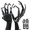 Halloween Articulated Fingers with Protective Gloves, Articulated Finger Extensions, Scary Skeleton Bone Claw Hand, Halloween Props Finger Claws, Fits Most Fingers Sizes, Black