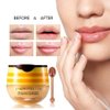 Honey Lip Balm Pot, Propolis Lip Mask, Strawberry Hydrating Propolis Lip Sleeping Mask, Prevent Dry&Cracked, Lip Repair Nourishes the Lip Skin (2pcs Honey & 2pcs Strawberry)