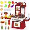Kitchen Set for Toddler with Sound and Light，Pretend Cooking Food Set,Kids Kitchen Playset，Play Sink with Running Water and Electronic Induction Stove，Kitchen Accessories