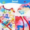 WERNNSAI Doodle Toddler Smock - Kids Arts Smocks for Girls Ages 3-8 Years Waterproof Painting Artist Smocks Eating Cooking Baking Gardening Chef Apron for Kids with Long Sleeve and 3 Pockets