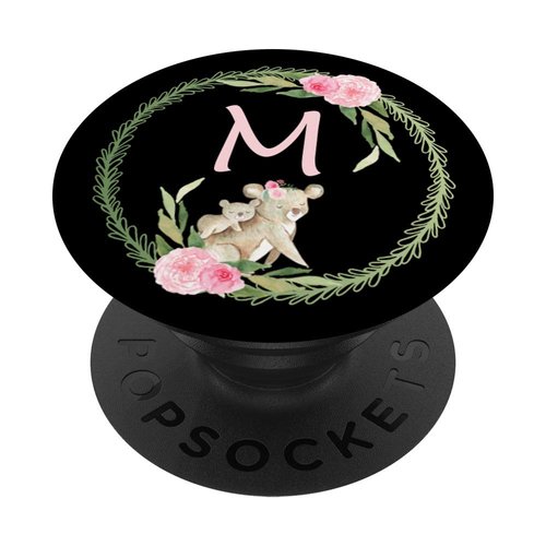 Cell Phone Pop Out Holder,Cute Koala Bear Flower Letter M PopSockets Grip and Stand for Phones and Tablets