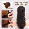 Rexnoz 18 Inch Curly Ponytail Extension Drawstring ponytail Clip in Hair Extensions for women Curly Synthetic Hairpiece for Daily Use party(Dark Brown)