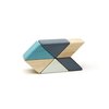 6 Piece Tegu Pocket Pouch Prism Magnetic Wooden Block Set, Blues