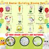 12Pcs Easter Egg Fillers Building Kits, Easter Rabbit 12 in 1 Building Blocks Set, Easter Bricks Toy Gift Easter Egg Fillers, Easter Basket Stuffers, Easter Party Favors for Kids 6+