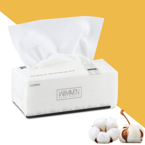 Face Clean Towels 100% Cotton Extra Thick Disposable Towel Sensitive Skin, Lint- free Facial Tissue for Cleansing, Skincare and Makeup Remover, Dry Wipes (1 Packs, 60 Pieces)