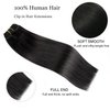 Clip in Hair Extensions Real Human Hair 22Inch 120g/set Straight Human Hair Clip in Extensions 7pcs Thick Remy Brazilian Human Hair Clip ins for Women Jet Black Color