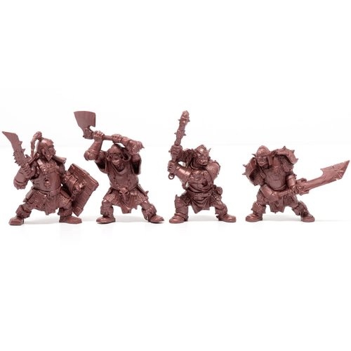 Fantasy Battles Creature Mini Action Figure Playset- Mountain Orcs Uruktag 2 ʺ Fantasy Figures - XL 1/32nd Scale DND 4 pcs Characters Accessories RPGs and Soldiers