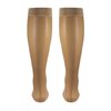Truform Sheer Compression Stockings, 15-20 mmHg, Women's Knee High Length, Open Toe, 20 Denier, Beige, Medium