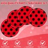 41PCS Ladybug Birthday Party Decorations Bug Party Decorations Red and Black Birthday Party Tableware Set Red Black Party Paper Plates Napkins Tablecloth For Boys Girls Baby Shower Party Supplies