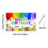 Avezano Paint Birthday Banner Boy and Girl Graffiti Art Birthday Party Decorations Painting Theme Happy Birthday Photo Backdrop 70.8 x 43.3 Inch Background for Kids