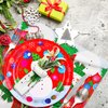 Gatherfun Christmas Party Supplies Christmas Snowman Disposable Paper Dinner Plates and Napkins for Merry Christmas Party, Serve 20