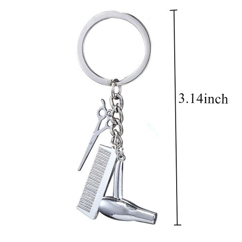 PHAETON 20PCS Hairdresser Hair Dryer,Scissor,Comb Charm Pendant Keychain Keyring,Perfect for Salon Owner,or Hair Stylist Gift Jewelry Graduation Gift