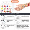 Art Temporary Tattoo Birthday Party Decorations Favors 8 Sheets (96PCS) Tattoos Stickers Cute Party Supplies Kids Girls Boys Gifts Classroom School Prizes Themed