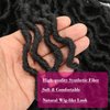 Gypsy Faux Locs Crochet Hair 14inch 6Packs Soft Goddess Locs Pre Looped Crochet Braids Beach Curl Bohemian Dreadlock Hair Extensions（14inch,1B)