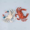AUEAR, 2 Pack Fake Animal Sea Life Blue Red Crabs Action Figures Ocean Model Ornament for Swim Bath
