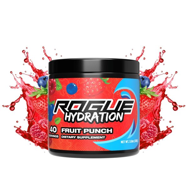 Rogue Energy Hydration - Gaming Drink, Hydration & Focus Beverage, Esports & Gamer Supplement, Sugar & Gluten Free (Fruit Punch 40 Servings)