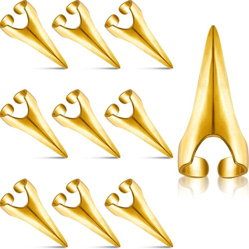 10 Pieces Adjustable Hair Parting and Selecting Tool Hair Sectioning Ring Nail Finger Metal Hair ...