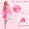 Creatoy Bird Wings Costume for Kids Toddler Dress Up Costumes Hawk Owl Peacock Birthday Party Halloween Favors Gifts (Pink Bird)