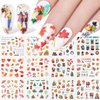 Fall Nail Stickers Maple Leaf Nail Art Water Decals Transfer Foils for Nails Supply Watermark Maple Leaves Flowers Pumpkins Design Nail Decals for Women Thanksgiving Nail Supplies Manicure Decor 12pcs