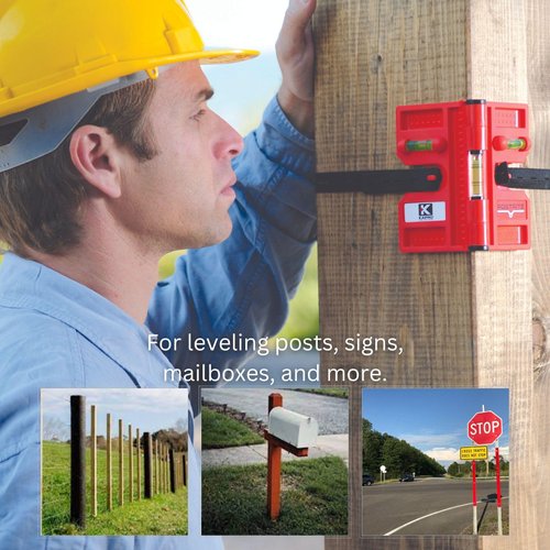 Kapro - 340 Postrite Post Level - Adjustable Folding Post Level - For Use on Posts and Pipes - Includes Strap and 3 Vials - Magnetic