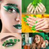 St.Patrick’s Day Nail Art Glitters Sequins 3D Holographic Laser Shamrock Designs Nail Art Flakes Shiny Green Clover Nail Stickers Nail Supplies for Women Girls Acrylic DIY Manicure Decoration 6 Grids