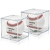 Baseball Display Case, UV Protected Acrylic Cube Baseball Holder Square Clear Box Memorabilia Display Storage Sports Official Baseball Autograph Display Case - Fits Official Size Ball(2 Pack
