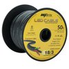 50 ft. 18AWG Low Voltage LED Cable 3 Conductor Black Sleeve in-Wall Speaker Wire UL Class 2 Certified