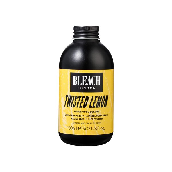 BLEACH LONDON Twisted Lemon Super Cool Color - Semi-Permanent Hair Color, Zesty Yellow, Vegan, Cruelty Free, Vibrant Temporary Hair Color Cream, 5.07 fl .oz