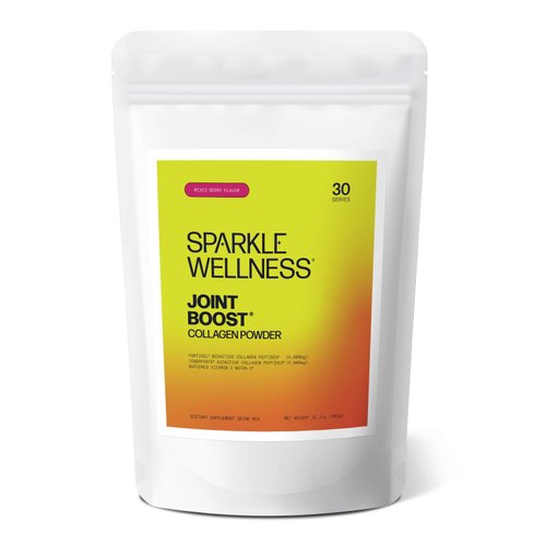 Sparkle Joint Boost (Mixed Berry) [30-Serves] FORTIGEL & TENDOFORTE Non-GMO Hydrolyzed Collagen Peptides Protein Powder & Buffered Vitamin C Supplement Drink