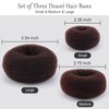 HOFASON Hair Bun Maker Donut 12 Pcs, Small Hair Donuts for Buns Ring Style Ballet Hair Bun Accessories Bulk Sock Bun Doughnut for Kids Girls Short & Thin hair Buns Mini Shaper(Size S/2.36 In, Brown)