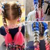 BASEMMAHER Colored Braiding Hair Extensions for Women Girls Red White Blue Ombre Jumbo Braids Crochet Synthetic Fiber Hair Pre Stretched High Temperature Heat Resistant Braiding Hair 24 Inch
