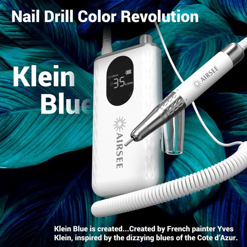 AIRSEE 35000 RPM Professional Electric Rechargeable Nail Drill File Machine for Acrylic Extension Gel Dip Powder Powerful Cordless Portable Efile 56 Sanding Bands 7 Bits LCD Scrn Salon Manicure Use G7