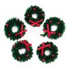 10 Pieces Mini Artificial Christmas Wreaths Ornaments, Dollhouse Miniature Christmas Wreath Doll House Mini Xmas Wreath for Dollhouse Door Windows Christmas Tree Decoration (Red Bowknot)