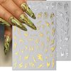 8 Sheets Irregular Flame Nail Art Stickers Metallic Silver Nail Stickers for Nail Art Black White Gold Flame Nail Decals Y2k Nails Stickers Self Adhesive Stickers for Nails Design Women Nail Supplies