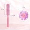PERFEHAIR Small Round Roller Hair Brush for Women's Short Thin Hair Blow Drying with Soft Nylon Bristles-Wooden Handle, 1.5 Inch-Pink