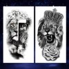 Oottati 8 Sheets Forest Lion Jesus Tiger Cross Skull Rose Crown Old School Arm Leg Temporary Tattoo Stickers