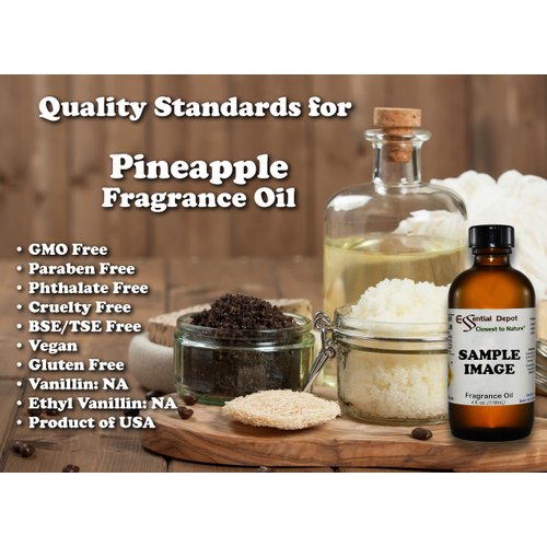Pineapple Fragrance Oil - 4 oz - Supplied in 4 oz. Amber Glass Bottle with Black Phenolic Cone Lined and Safety Sealed Cap