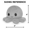 TeeTurtle - The Original Reversible Octopus Plushie - Black + Gray - Cute Sensory Fidget Stuffed Animals That Show Your Mood