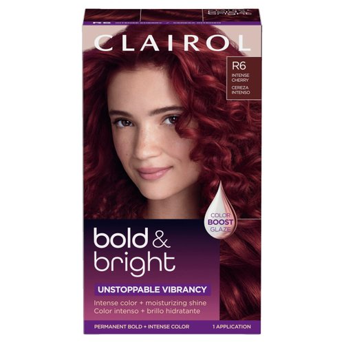 Clairol Bold & Bright Permanent Hair Dye, R6 Intense Cherry Hair Color, Pack of 1