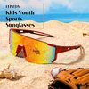 FEISEDY Kids Sunglasses Youth Baseball Sun Glasses, UV400 Sports Teens Cycling Shades for Boys Girls Age 8-16 B0048