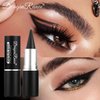 Skynest 2Pcs Black Dark Brown Gel Eyeliner Pencil Set,Natural Cream Eye Liner Waterproof Smudge Proof,Cat Eye Black Smokey Eyeshadow Palette Stick Crayon,Goth Halloween Makeup