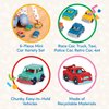 Battat- Wonder Wheels- Set of 6 Mini Toy Cars For Kids – Race Car, Truck, Taxi, Police Car, Retro Car, 4x4 – Pretend Play- Recyclable Materials - Mini Riders- 1 Year +