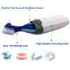 Ocircle Premium Hard Denture Brush Toothbrush, White Carrying Case, Multi-Layered Bristles & Portable Denture Double Sided Brush, Denture Care(Pack of 6)