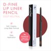 Beauty For Real D-Fine Lip Liner Pencil, Neutral Deep - Universal, Long-Wear Shade - Define, Enhance & Perfect Lip Shape - Creamy Texture for Easy Application - No Sharpener Required - 0.012 oz