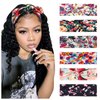 DRESHOW Boho Bow Headbands for Women Vintage Flower Printed Yoga Hairband Elastic Rabbit Ear Head Wrap 6 Pack