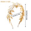 Brishow Flower Wedding Headband Gold Leaf Hair Band Pearl Bridal Hair Accessories for Women