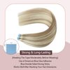 Sunya Tape in Hair Extensions Human Hair Ash Blonde Highlighted Bleach Blonde 14 Inch Straight Tape in Real Human Hair Seamless Skin Weft Tape in Hair Extensions #P18/613 40g 20Pcs/Pack