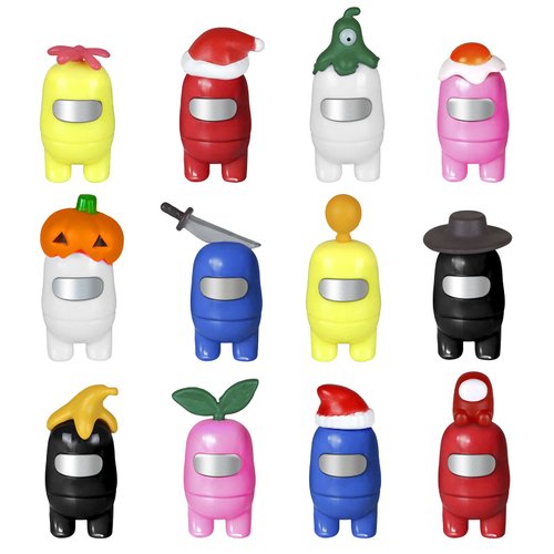 Géneric Merch Figurines Set, Collection Toys for Game Fans, Mini Character Action Figure Decorations, Astronaut Crewmate Desk Toy Gift for Children, Cake Topper Party Supply (12 Set)