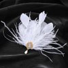 GENBREE 1920s Flapper Headband White Feather Hair Clip Rhinestone Feather Headpiece Pearl Cocktail Hair Accessories for Women and Girls