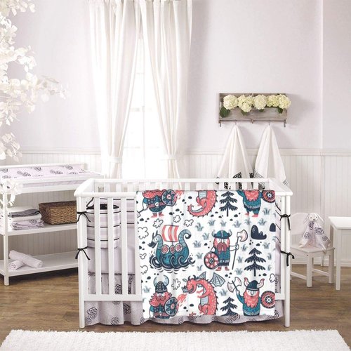 Mantaiyuan Fleece Baby Blanket Cartoon Vikings Dragon Smooth and Soft Receiving Blanket Unisex for Stroller, Crib, Newborns, Carseat 30x40 in